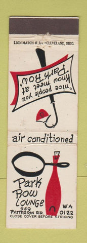 Matchbook Cover - Park Row Lounge Dayton? OH WEAR