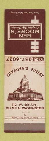 Matchbook Cover - Ben Moore's Cafe Olympia WA STAINED