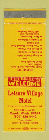 Matchbook Cover - Leisure Village Motel Omak WA WEAR
