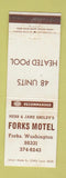 Matchbook Cover - Forks Motel Forks WA STAINED