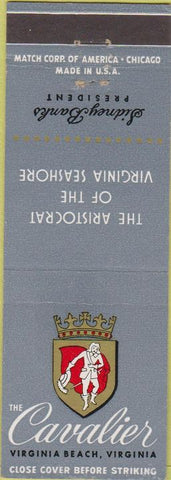 Matchbook Cover - The Cavalier Virginia Beach VA blue