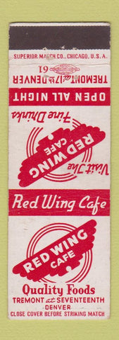 Matchbook Cover - Red Wing Cafe Denver Colorado