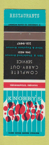 Matchbook Cover - Knobby's Restaurant Indianapolis IN