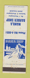 Matchbook Cover - Manila Barber Shop Spokane WA WEAR
