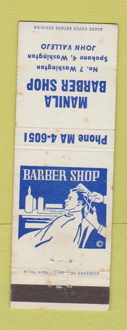 Matchbook Cover - Manila Barber Shop Spokane WA WEAR