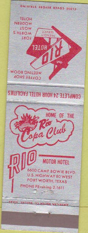 Matchbook Cover - Rio Motor Hotel Fort Worth TX