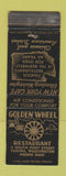 Matchbook Cover - Golden Wheel Restaurant Yakima WA WEAR