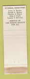 Matchbook Cover - JH Becker Funeral Home Milwaukee WI