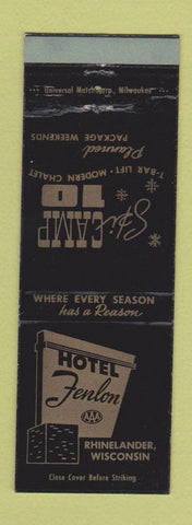 Matchbook Cover - Hotel Fenlon Rhinelander WI