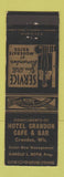 Matchbook Cover - Hotel Crandon Cafe Bar WI bellhop