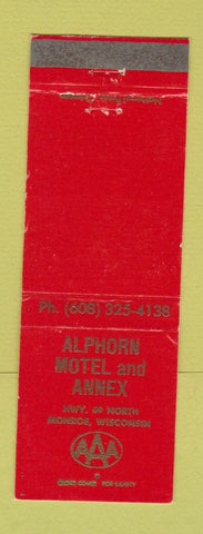 Matchbook Cover - Alphorn Motel Annex Monroe WI
