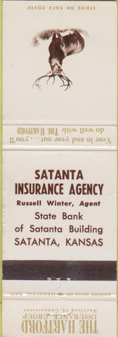 Matchbook Cover - Satanta Insurance Agency Satanta KS