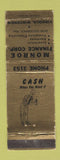 Matchbook Cover - Monroe Finance Viroqua WI WEAR