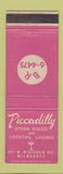 Matchbook Cover - Piccadilly Steak House Milwaukee WI