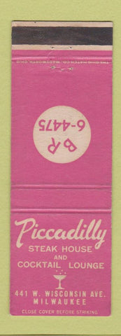 Matchbook Cover - Piccadilly Steak House Milwaukee WI