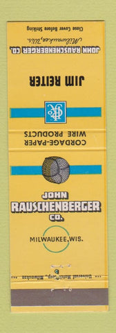 Matchbook Cover - John Rauschenberger Wire Rope Cordage Milwaukee WI