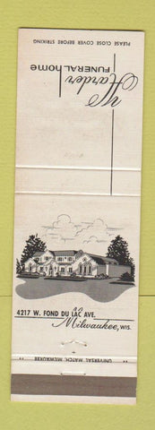 Matchbook Cover - Harder Funeral Home Milwaukee WI