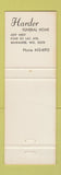 Matchbook Cover - Harder Funeral Home Milwaukee WI