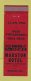 Matchbook Cover - Mauston Hotel WI