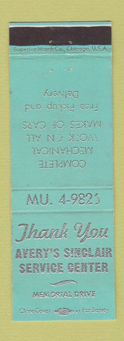 Matchbook Cover - Avery's Sinclair oil gas