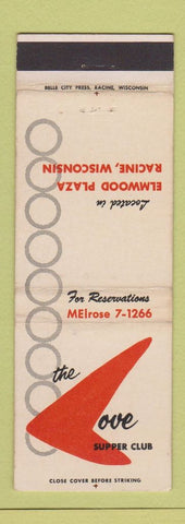 Matchbook Cover - The Cove Supper Club Racine WI