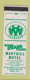 Matchbook Cover - Maryhill Motel Biggs Junction OR