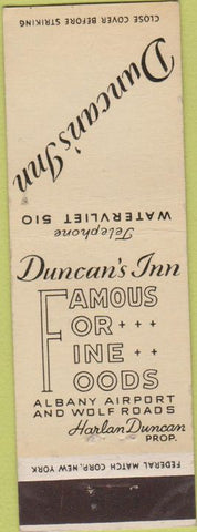 Matchbook Cover - Duncan's Inn Albany NY? Federal