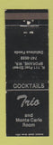 Matchbook Cover - Trio and Monte Carlo Room Spokane WA restaurant