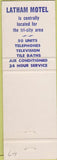 Matchbook Cover - Latham Motel Latham NY