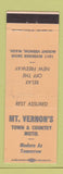 Matchbook Cover - Mount Vernon's Town and Country Motel Mount Vernon WA