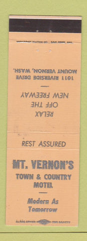 Matchbook Cover - Mount Vernon's Town and Country Motel Mount Vernon WA