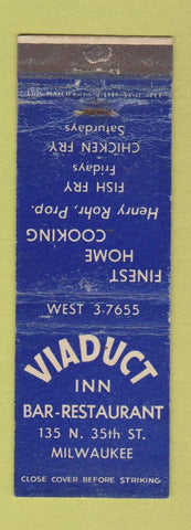 Matchbook Cover - Viaduct Inn Bar Restaurant Milwaukee WI WORN