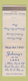 Matchbook Cover - Johnny's on the Lake Fond Du Lac WI
