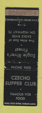 Matchbook Cover - Czecho Supper Club Eagle River WI WEAR