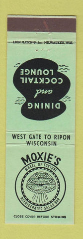 Matchbook Cover - Moxie's Wheel of Fortune Salad Bar Ripon WI