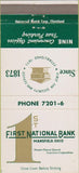Matchbook Cover - First National Bank Mansfield OH 30 Strike
