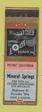 Matchbook Cover - Mineral Springs Restaurant Arcadia WI WEAR