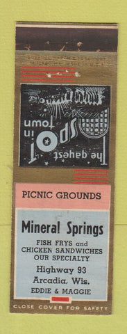 Matchbook Cover - Mineral Springs Restaurant Arcadia WI WEAR