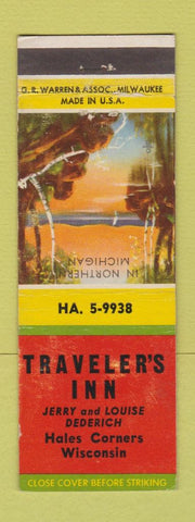 Matchbook Cover - Traveler's Inn Hales Corners WI WEAR