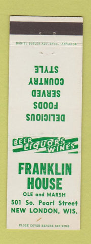 Matchbook Cover - Franklin House New London WI American Legion Bowling