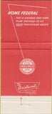 Matchbook Cover - Home Federal Savings Loan Hamilton OH 30 Strike