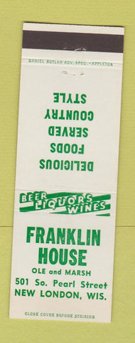 Matchbook Cover - Franklin House New London WI American Legion Bowling