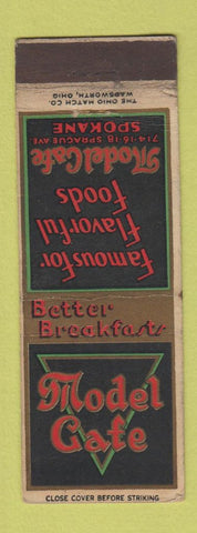 Matchbook Cover - Model Cafe Restaurant Spokane WA WEAR
