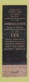 Matchbook Cover - Lee Hotel Port Angeles WA WORN