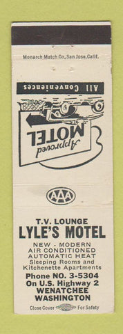 Matchbook Cover - Lyle's Motel Wenatchee WA