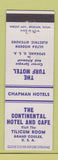 Matchbook Cover - Continental Hotel Cafe Grand Coulee WA Turf Motel Spokane