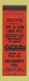Matchbook Cover - Gallagher's Fuel oil gas Tacoma WA