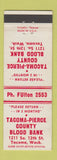 Matchbook Cover - Tacoma Pierce County Blood Bank Tacoma WA
