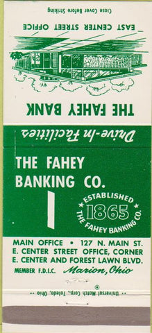 Matchbook Cover - Fahey Banking Co Marion OH 30 Strike