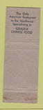 Matchbook Cover - Dutch Mill Coeur D'Alene Hotel Spokane WA